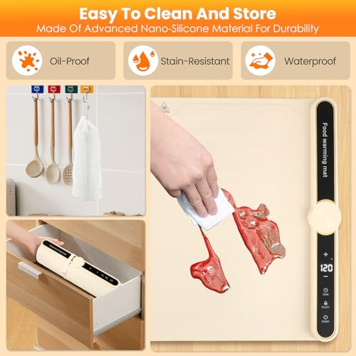 Chauffe Plat Électrique Pliable idéal pour garder les repas chauds des fêtes