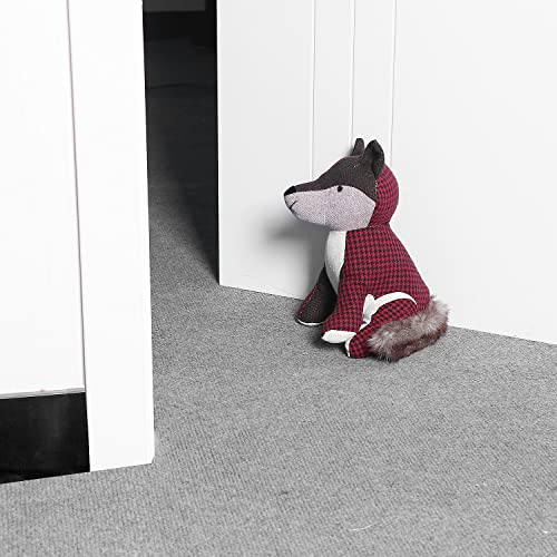 Cerayou Cute Animals Decorative Door Stoppers, Soft Durable Fabric Weighted Interior Wall Protector For Home & Office, Anti Collision Heavy Duty Compact Floor Decor Book Stopper, Fox #TOP4