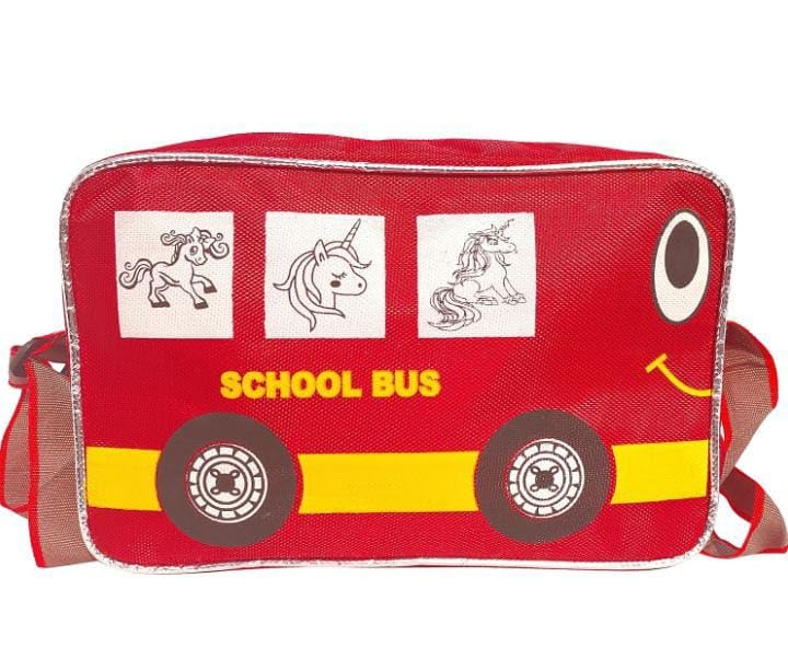 School Bus Design Duffle Bag with Unicorn Print for Kids-image-9