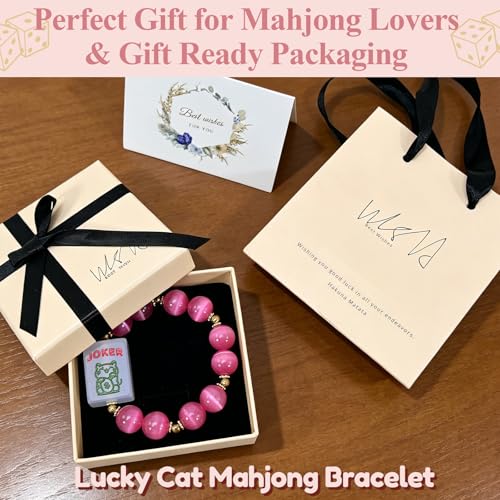 Pulsera Mahjong para Mujer con Piedra Ojo de Gato miniatura 2