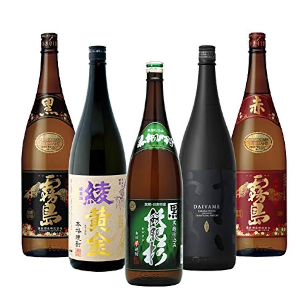 Amazon.co.jp: 芋焼酎 一升瓶 5本 飲み比べセット 焼酎 1800ml