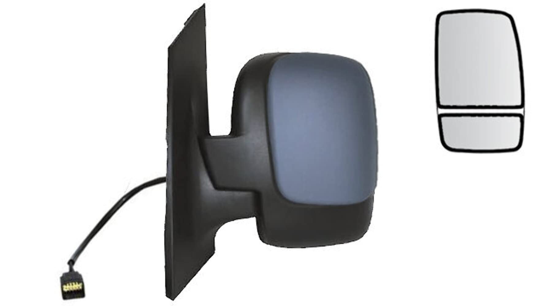 Izquierdo - ESPEJO COMPLETO - Eléctrico - convexo -Térmico - Imprimado - Abatible - DOBLE