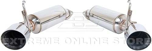 Miniatura 7 de Reemplazo para Nissan Z34 370Z 2009-2021 de acero inoxidable anodizado plateado silenciador eje trasero 4.5 pulgadas doble pared doble puntas escape