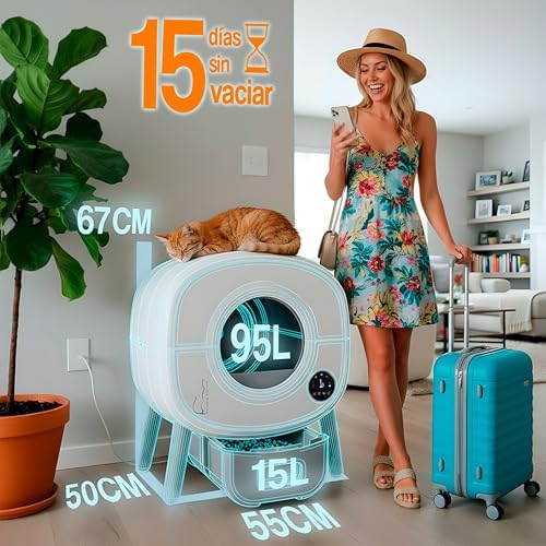 Arenero Automático de Familia Bombay - Caixa de Areia para Gatos ...