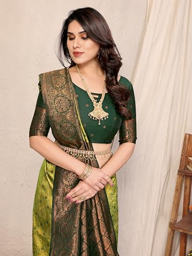 Image of Women's Kanjivaram Soft Silk Banarasi Saree With Blouse Piece | Banarasi Sari For Women | Saree with Blouse piece