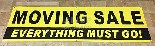 Miniatura 2 de Cartel de 22 x 72 pulgadas de venta en movimiento Everything MUST GO (diseño #4), cambio de texto existente disponible (opcional)