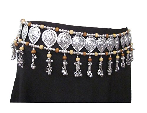 Womens Fashion Sash Belt | Bohemian Gypsy Hippie Music Festival Kuchi Tribal Belly Dance Style | Handcrafted Teardrop Medallions Wood Beads Metal Chain Tassels Boho Wedding Hip Waist Novelty Accessory4