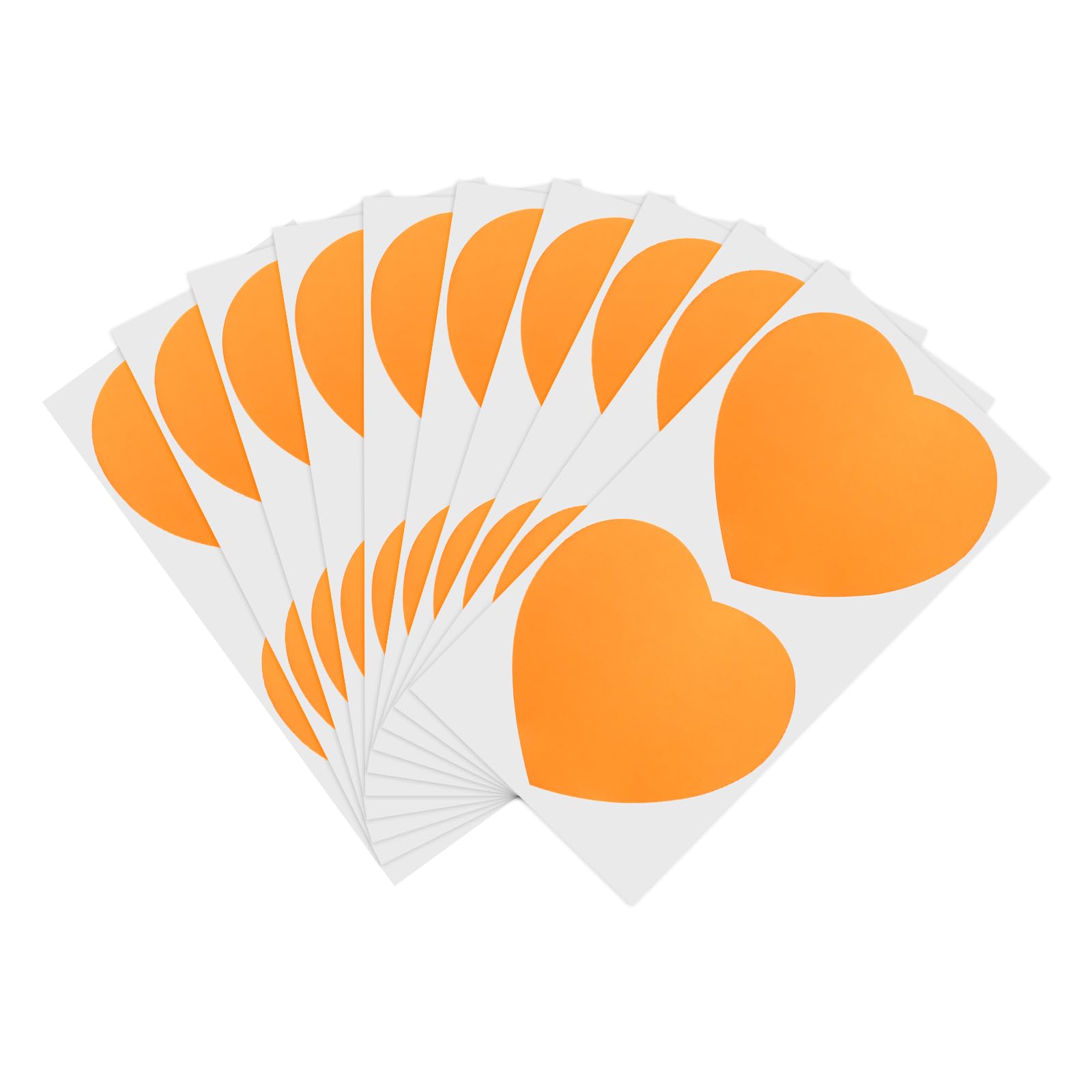 PATIKIL 10cm Heart-Shaped Label Sticker, 100Pcs Removable Colorful Dot Stickers Labels Self Adhesive Circle Tags for Office Price Tags Storage Boxes Notebooks, Orange