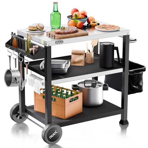NUUK 3-Shelf Grill Cart with Stainless Steel Top – 20