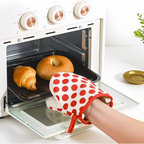 1 Paar Mini-Ofenhandschuhe, hohe hitzebeständige Ofenhandschuhe, kurze Ofenhandschuhe mit Aufhängeschlaufe zum Grillen, Backen… – Ansicht 5