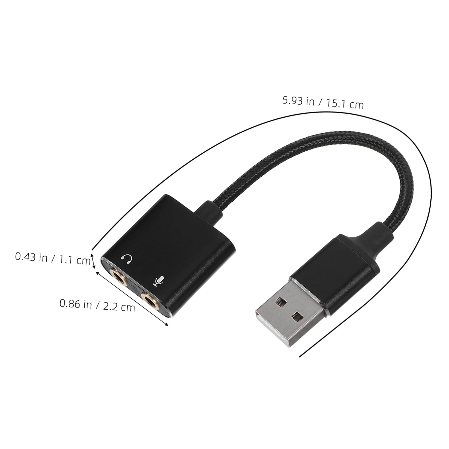 KICHOUSE High-Fidelity USB Audio Interface Headphone and Microphone Adapter for Pc and Tablets Play External Sound Card for Audio