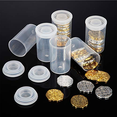 Image of JOVITEC 30 Pieces Plastic Film Canister Holder, 35 mm Empty Camera Reel Containers, Storage Containers Case with Lids for Storing Small Accessories, Film, Keys, Coins, Art Beads(Transparent)