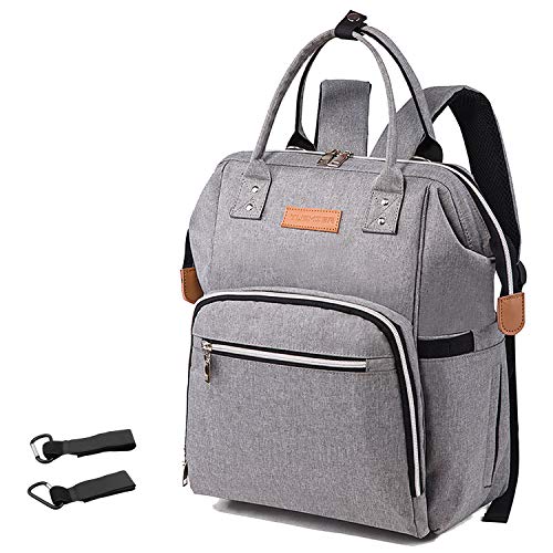 Diaper Bag，CHC Multifunction Travel Back Pack Nappy Bags for Baby Care，Lightweight Nappy Backpack Nappy Tote for Women Men，Large Capacity, Waterproof Insulated Pockets，Gray