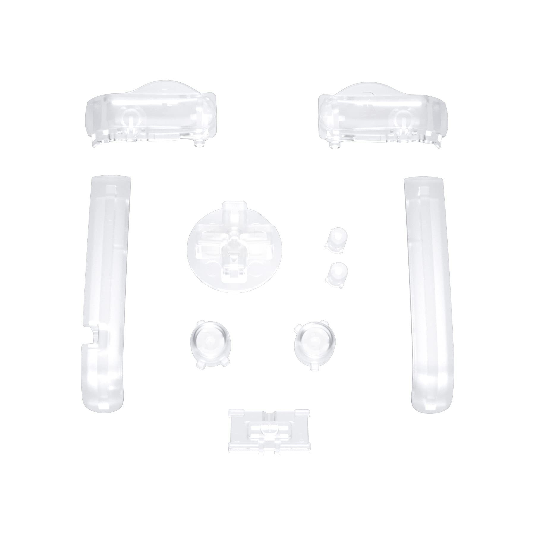 eXtremeRate Botones Completos para Gameboy Advance, Teclas de Repuesto A B L R D-Pad Select Start, Accesorios para GBA, No Incluye Consola Portátil, Transparente