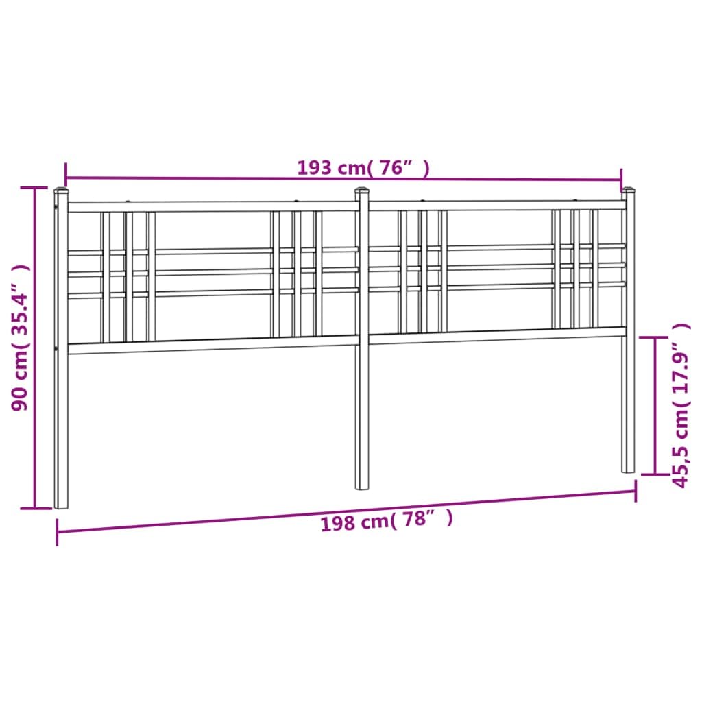 Kopfteil Metall Weiß 193 cm für Bettrahmen, Robustes Stahl-Design, Einfache Montage, Schlafzimmer-Möbel, Stabile Rückenlehne, Modernes Wohnaccessoire