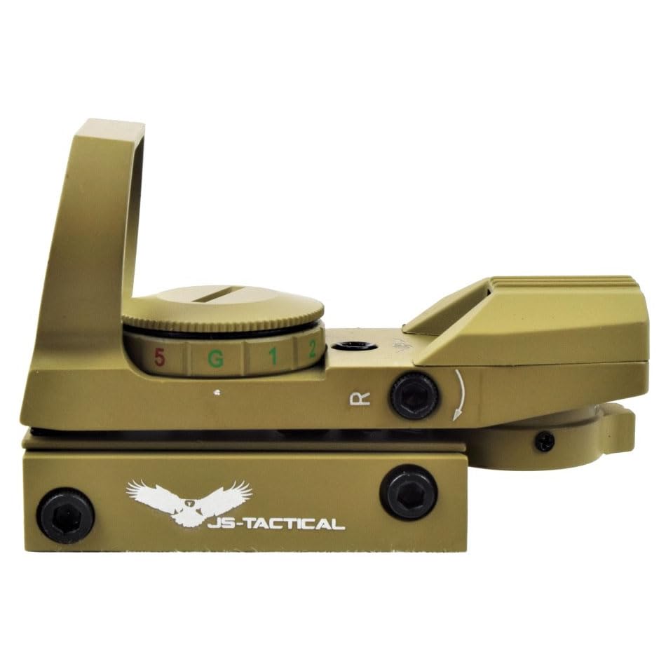 JS-Tactical Red Dot Compact 15x35 Tan | Mira para carabinas, Rifles y escopetas de balines 15x35 Uso exlusivo Deportivo