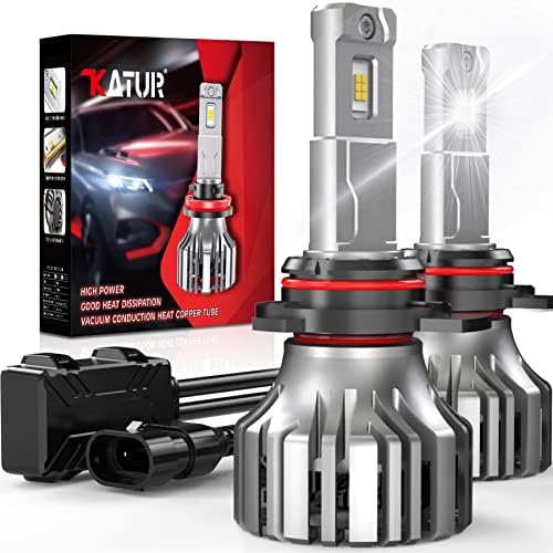 KATUR H1 Led Headlight Bulbs, 110W 20000LM H1 LED Headlights Conversion Kit Canbus Ready Super Bright 6000K-6500K Xenon White IP65 Waterproof Plug ana Play, Pack of 2