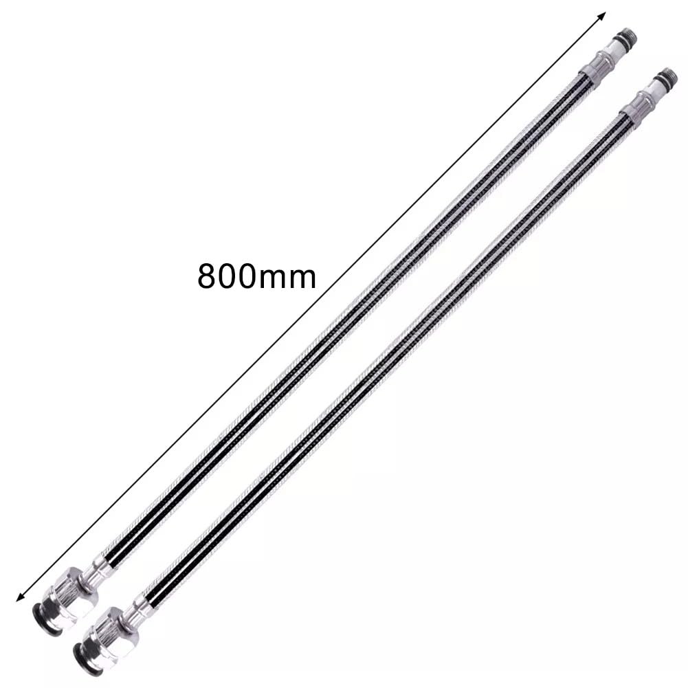 Whychstore Robinet mélangeur de douche RV en alliage de zinc G1/2 avec tuyaux à enfoncer de 80 cm pour camping-car, caravane, argent