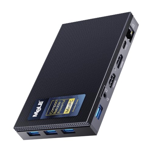 Image of MeLE Quieter 4C N150 Fanless Mini PC 8GB RAM DDR4 128GB eMMC Windows 11 Pro | Dual HDMI+USB-C 4K Triple Display|WiFi 5 BT5.1|0dB Silent|Auto Power On WoL|VESA Mount|Industrial Business Astrophotography