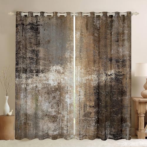 Erosebridal Oil Painting Curtains,Grunge Ombre Window 52" Wx84 L, 2 Panels