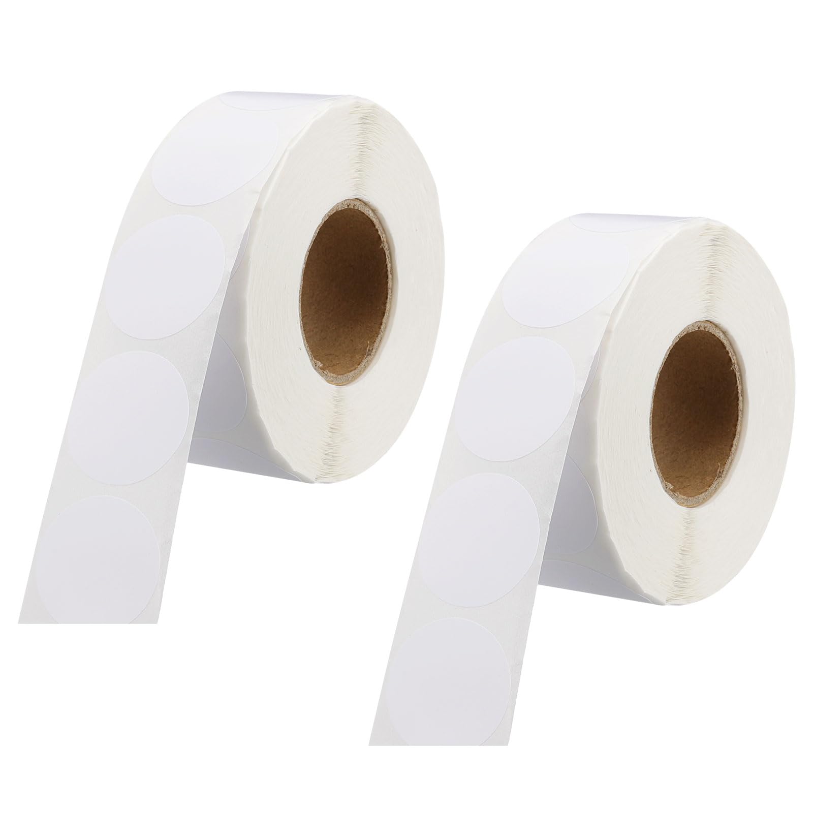 sourcing map 1 Inch Circle Dot Stickers Color Coding Labels Blank Round Label Waterproof Self-Adhesive Sticker for Envelope Document Organize Gift Box (White, 2 Roll, 2000Pcs/Roll)