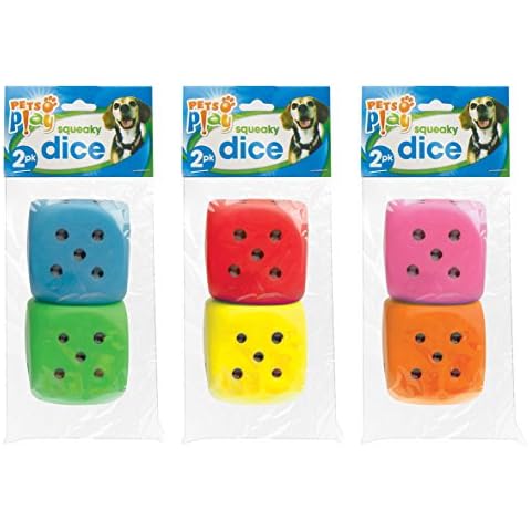 Pets at Play Squeaky Dice Dog Toy Pack Cover