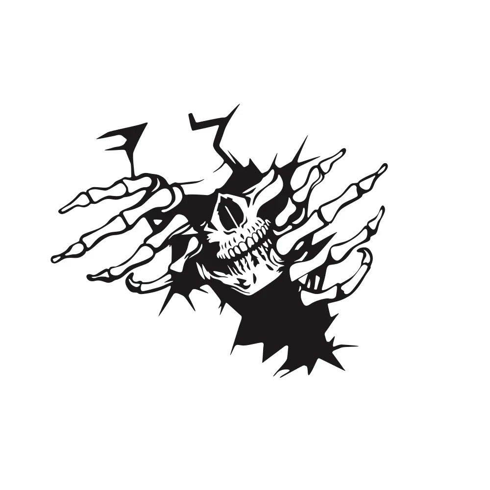 Skull Totem Car Engine Hood Sticker Vinyl Decal Self-Adhesive Automobile Body DIY Decoration(Matt Black)