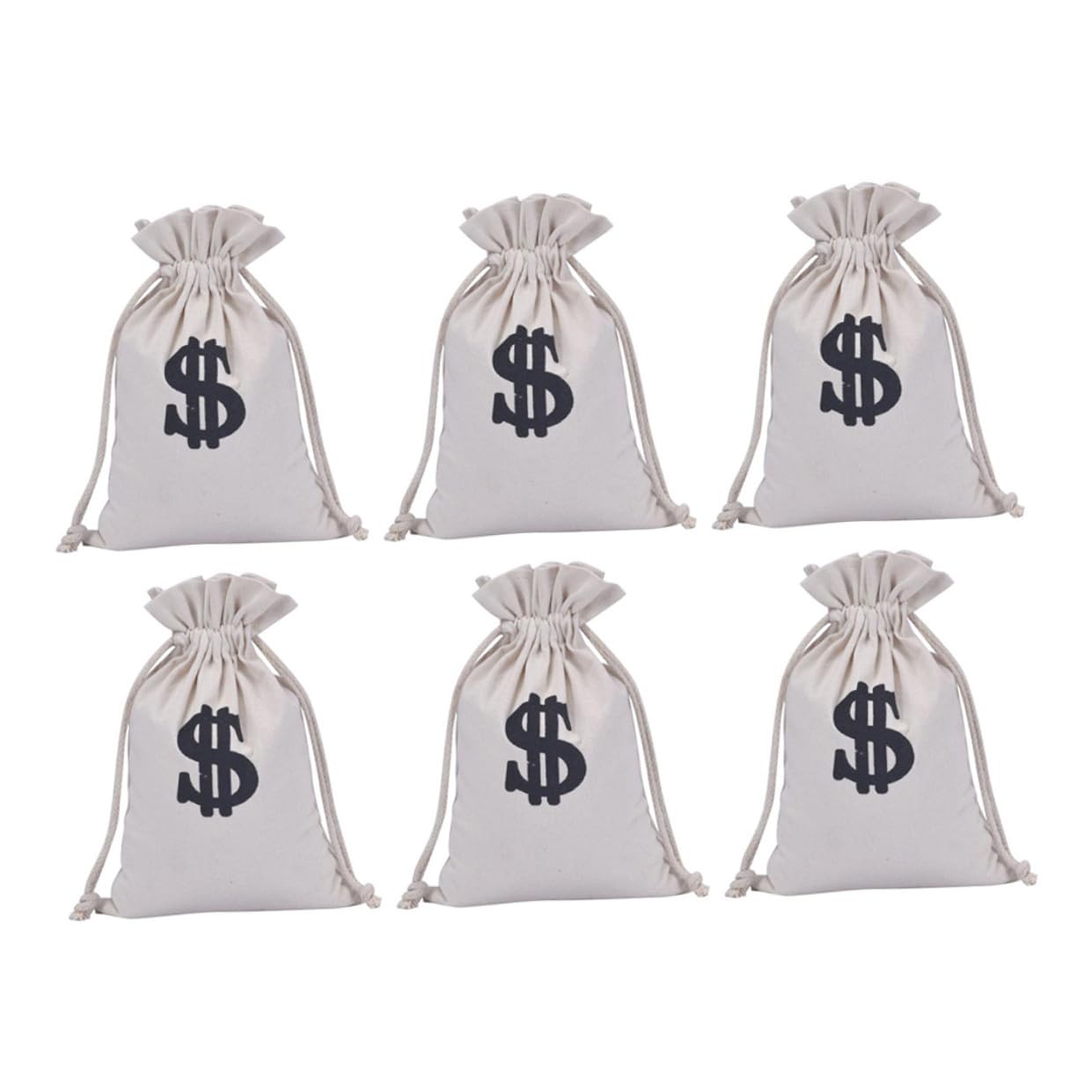 IWOWHERO Lot de 6 Paquet à Cordon 30 X 40 CM en Coton Pur Pochettes de Rangement pour Bijoux et Bonbons Paquet Présents Créatifs pour Fête Emballage Présent Solide et Réutilisable
