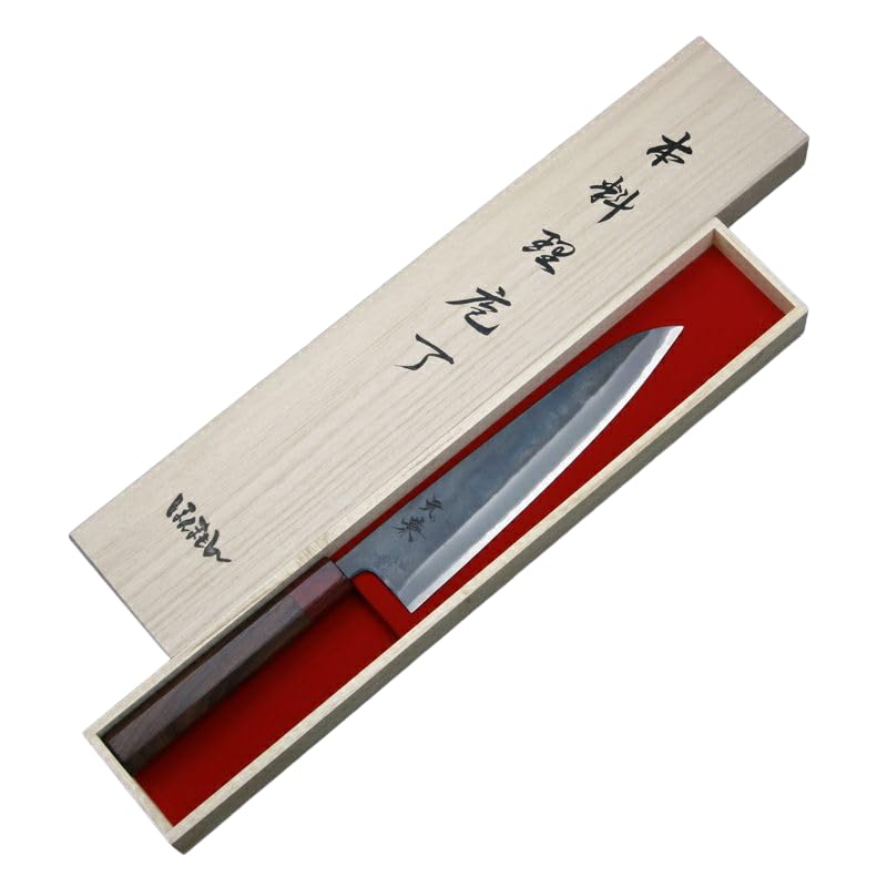 Amazon | 元兼 和牛刀 210mm 両刃 青紙スーパー 割込み 黒打ち仕上げ