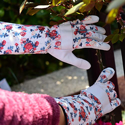 Vgo... 1-Pair Natural Genuine Goatskin Leather Gardening Gloves, Long Cuff Protection, High Dexterity Grip Gloves (Size S, White, Ga9658-W) #TOP6