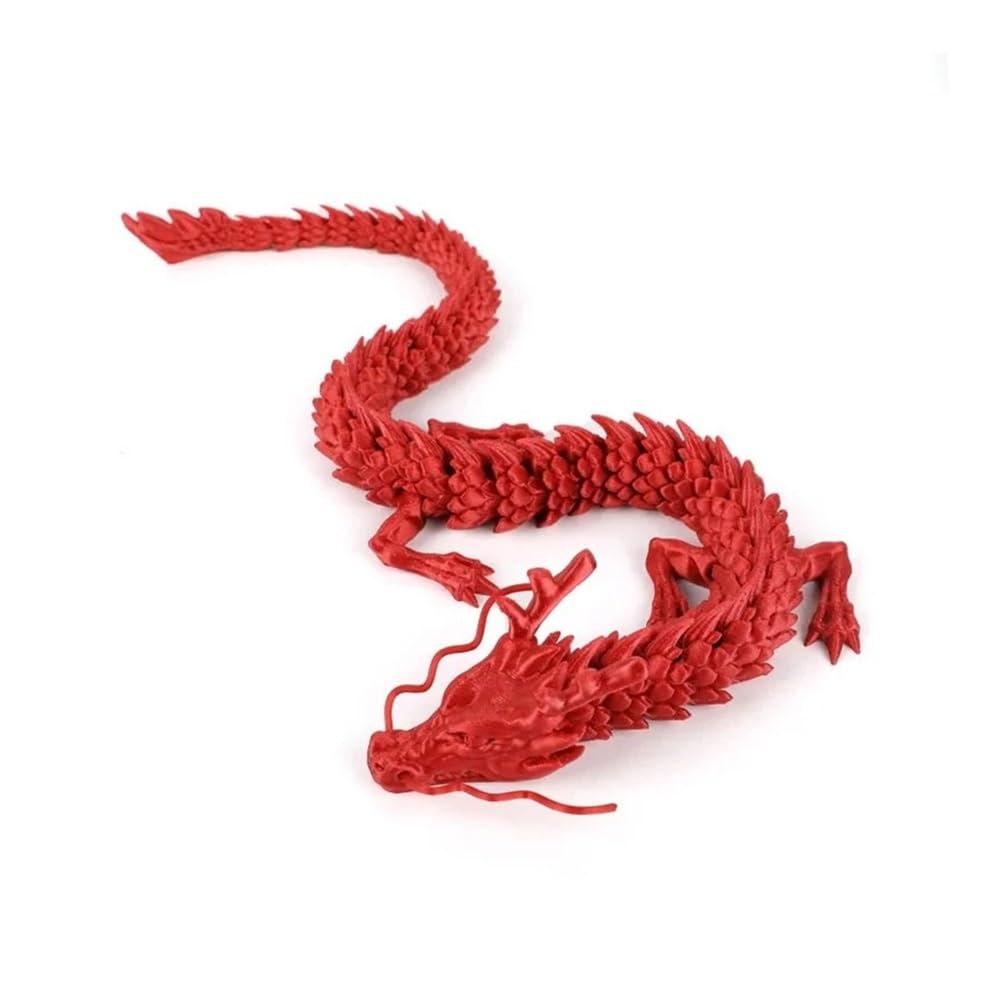 Diyouke 3D Printed Dragon Egg & Dragon Figurine Set, Realistic Movable Dragon Sculpture for Desk Ornament & Collection(Red,30cm)
