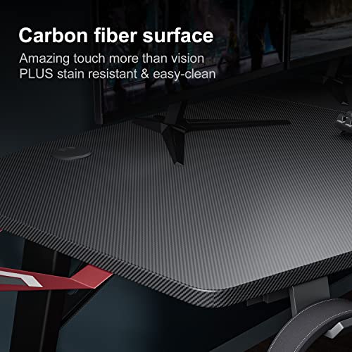 Furgle-Mesa-Gaming-Ergonomico-Mesa-Gamer-Z-Leg-Escritorio-GamingAlfombrilla-de-raton-Soportes-para-Asa-AuricularesTaza-de-Agua-Negro