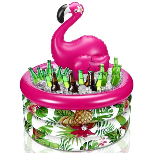 Bencailor Summer Flamingo Party Decoration Inflatable Blow up Drink Cooler by Bencailor - Used condition - US$22.43