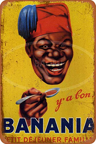 Wild boy BANANIA Petit Dejeuner Familial Ancien Rétro La publicité métal étain Personnage Mur Plaques de Original café Bar Pub Carnaval