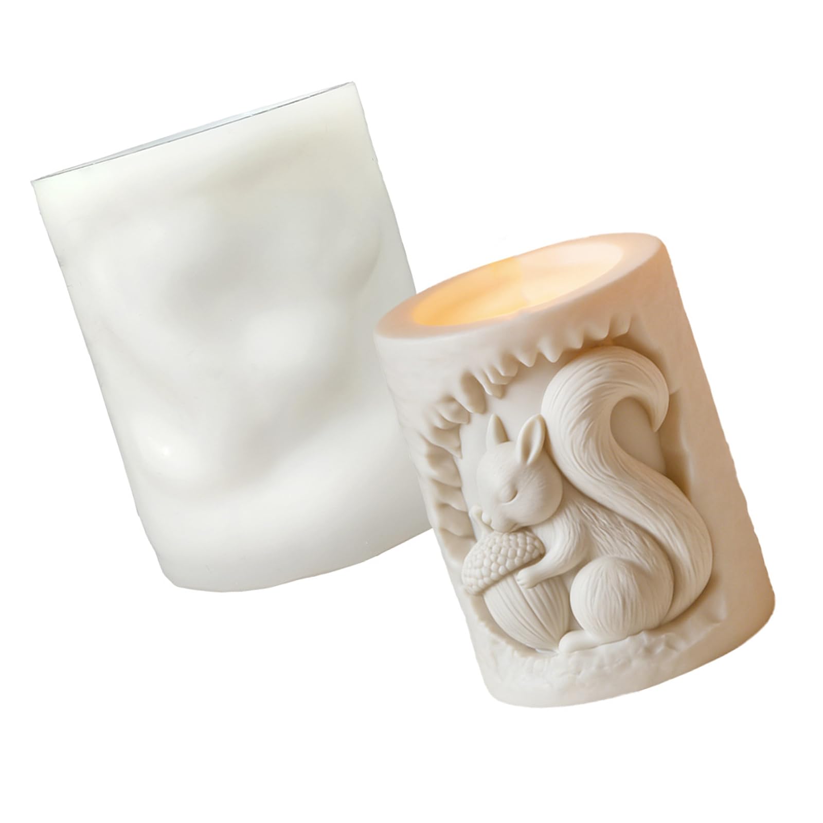 Tsophreniq Relief Squirrel Charm Silicone Mold Beginner Friendly Design for Scented Soap Mold Artistic Creation Making Supplies