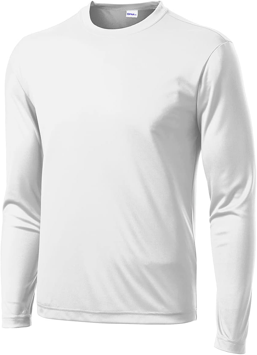 Men's Long Sleeve Moisture Wicking Athletic Shirts, Dry Fit Long Sleeve UV Protection Shirts Men for Workout, Running, Hiking
