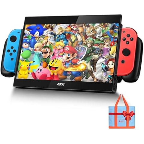 G-STORY 10.1‘’ Portable Monitor for Switch, 1080P Portable Gaming Monitor IPS Screen with USB Type-C and Randomly Bag, Game Mode, Travel Monitor fo Switch（not Included） Cover