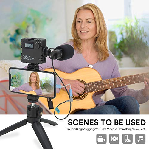 Flashoot CL-36 Videokonferenz Licht, LED-Licht 2800K-5000K CRI 95+ mit Mikrofon Stativ mit MacBook Computer Tablet… – Bild 7