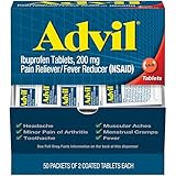 Advil Pain Reliever and Fever Reducer, Pain Relief Medicine with Ibuprofen 200mg for Headache, Backache, Menstrual Pain and Joint Pain Relief - 50x2 Coated Tablets