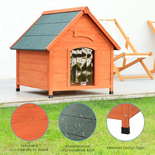 Solid Wood Dog House Comfortable Outdoor Shelter for Medium-Sized and Smaller Dog Sturdy, Durable and Easy to Clean,Can DIY,33.5’’D×30.7’’W×32.3’’H - Image 4
