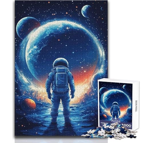 Rompecabezas para adultos de 1000 piezas antiestrés, puzle difícil de astronauta de 38x52cm