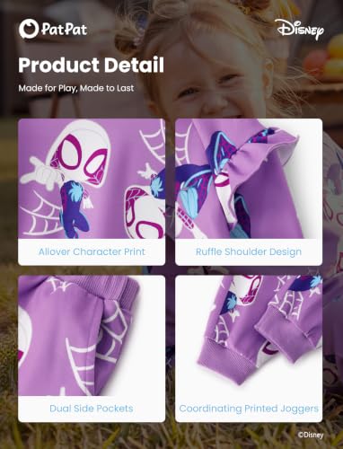 Image of Disney Outfits for Girls Long Sleeve Shirt Pocket Pant Toddler Sweatsuit