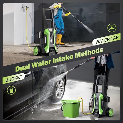 Munoje Electric Pressure Washer, 2600Psi Max 2.0 Gpm Power Washer With 4 Nozzles, Foam Cannon & Spray Gun, Ipx5 High Pressure Washer With 23Ft Hose & 16.5Ft Power Cord, For Floor/Cars/Fences/Patios thumb #3