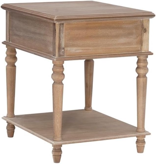 Powell - Linon Mavis Wood Side Table in Natural Brown