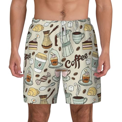 Short de bain homme imprimé café et bonbons pour exprimer votre style unique