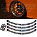 LEDGlow 4pc Orange LED Wheel Well Fender Accent Neon Lighting Kit for Cars & Trucks - 6 Patterns - Music Mode - 24" Water Resistant Flexible Tubes - Includes Control Box & Wireless Remote