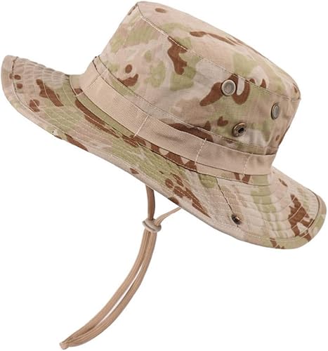 Miniatura 3 de Sombrero de sol de camuflaje Boonie de verano para hombre, transpirable, protección solar, pesca, senderismo, sombrero plegable