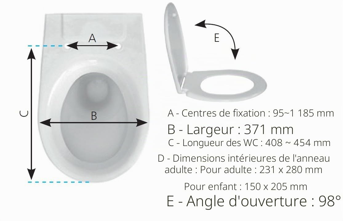 Abattant pour WC en Polypropylène Antistatique