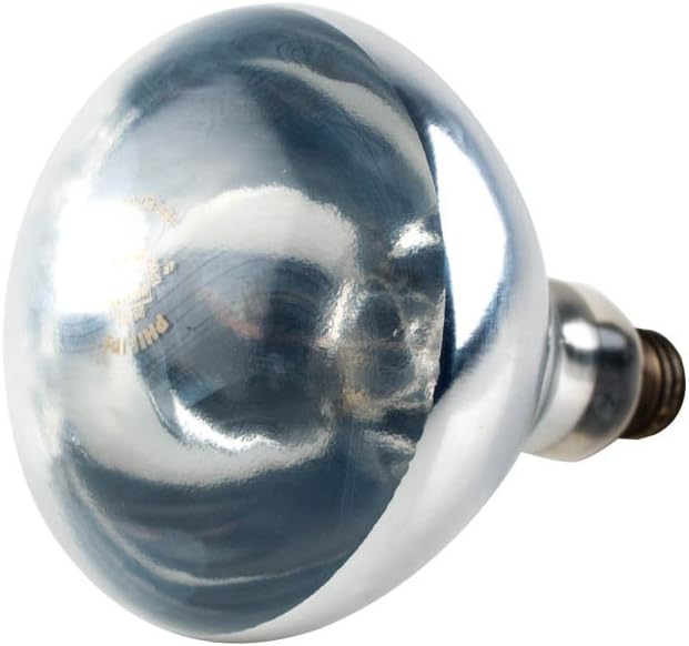 Bombilla de lámpara de calor BR40: 250 vatios, infrarroja, base de tornillo medio E26