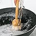 OAKART Huibot Dishwashing Brush Bamboo Handle Soft Bristle for Pot Pan Scrubber